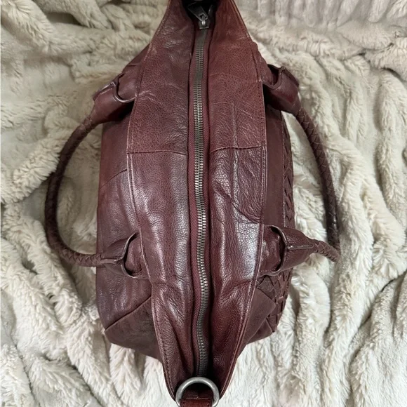 Liebeskind Berlin Brown Leather Satchel Bag Braided Straps - Picture 8 of 12